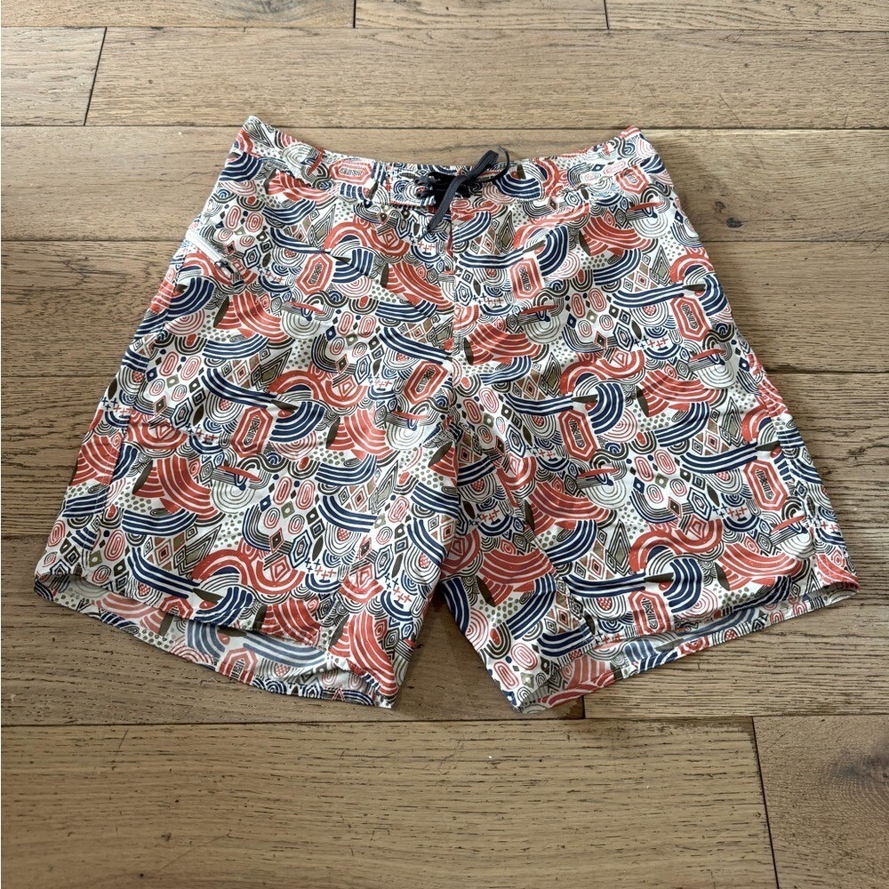 Patagonia 36 Board Shorts Geometric‎ Print Swim Trunks Multi-Color (1152)